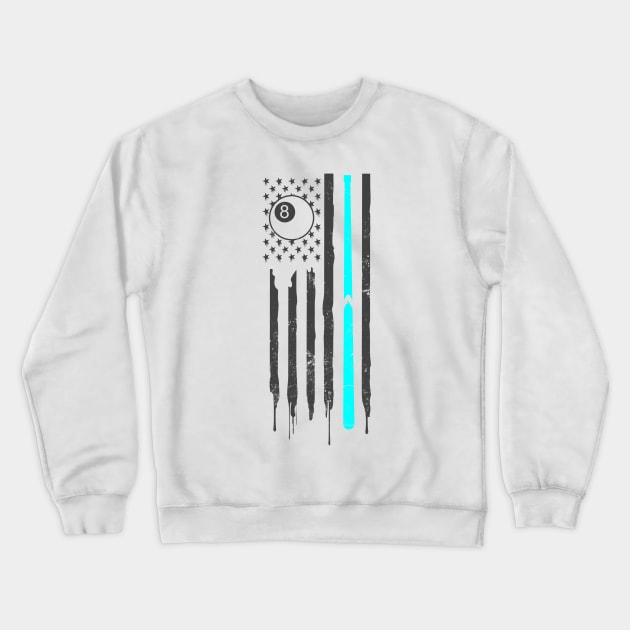 Snooker Shirt | Patriotic US American Flag Gift Crewneck Sweatshirt by Gawkclothing